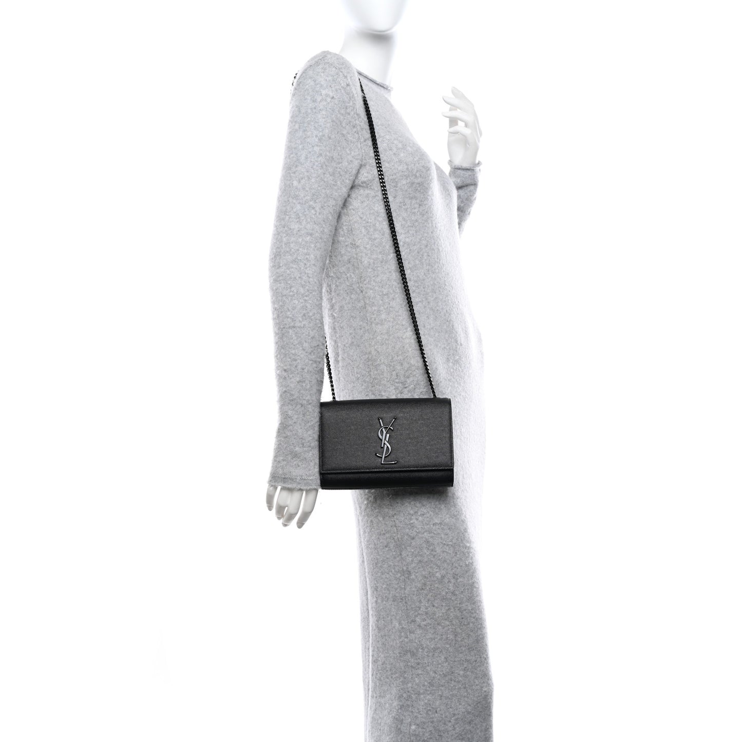Grain De Poudre Small Monogram Monochrome Kate Satchel Black