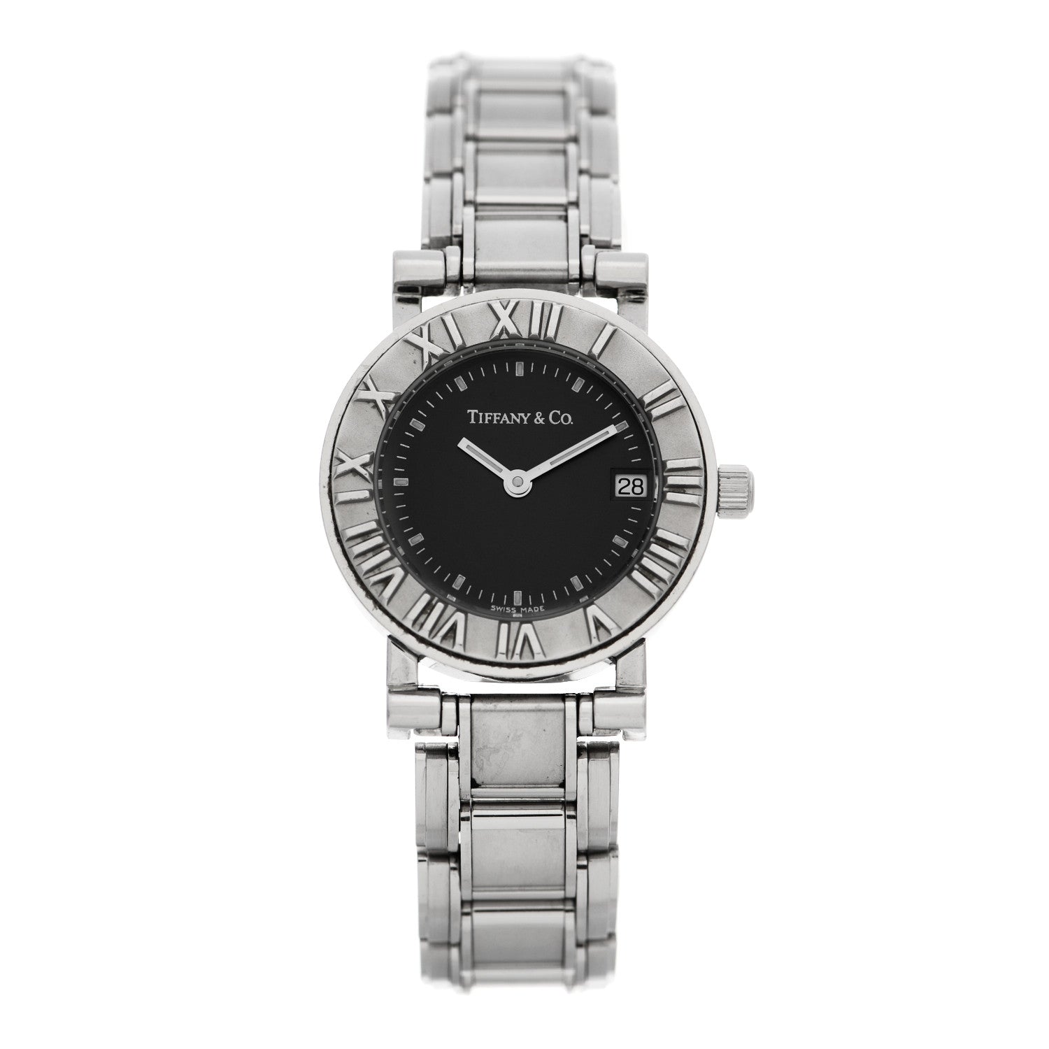 Tiffany Stainless Steel 25mm Atlas Quartz Watch Black 1 of 6