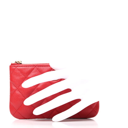 Chanel Caviar Quilted Small Cosmetic Case Red 2 of 8