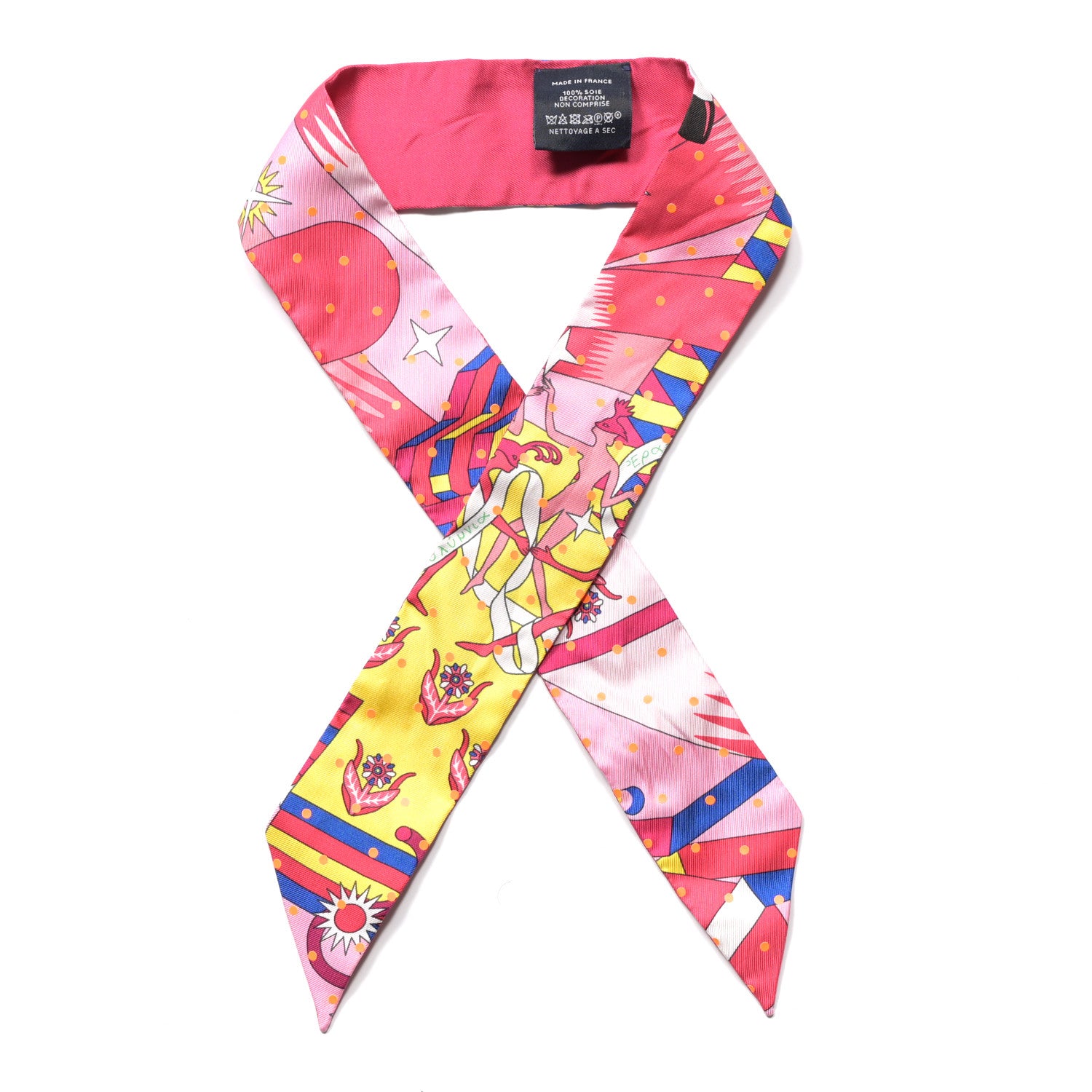 Hermes Silk Plumetis Upcycle Twilly Rose 1 of 4