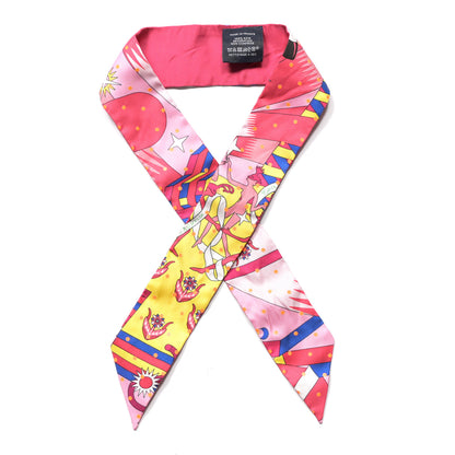 Hermes Silk Plumetis Upcycle Twilly Rose 1 of 4