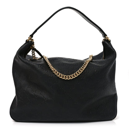 Gucci Guccissima Signature Large Linea A Hobo Black 1 of 12
