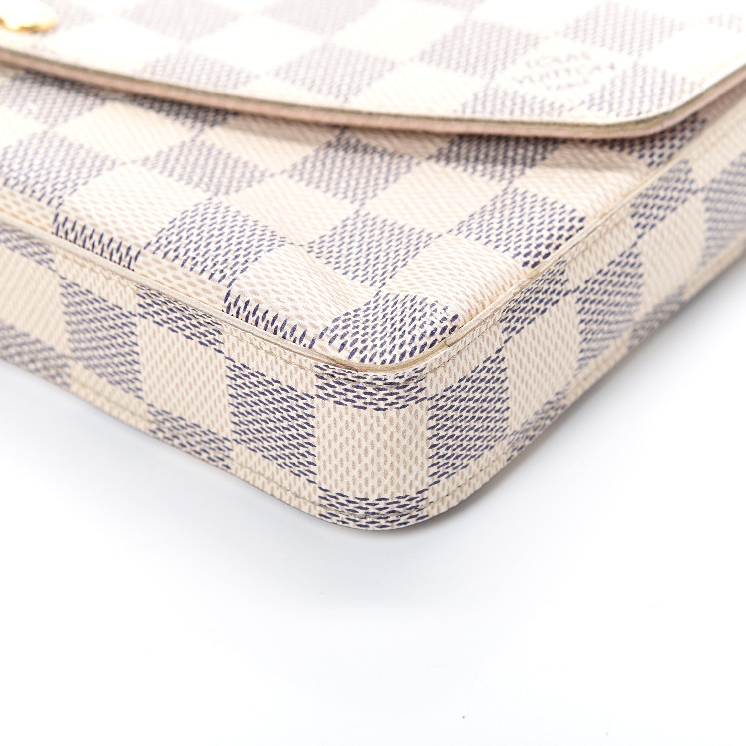 Louis Vuitton Damier Azur Pochette Felicie Chain Wallet Rose Ballerine 10 of 24