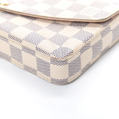 Louis Vuitton Damier Azur Pochette Felicie Chain Wallet Rose Ballerine 10 of 24