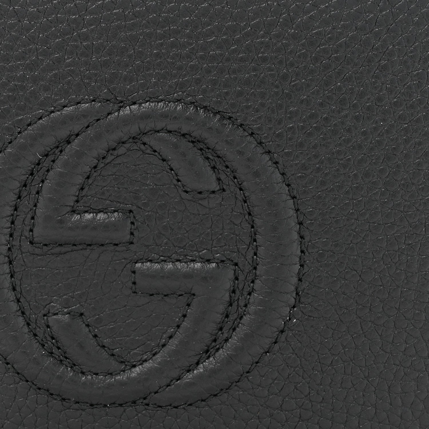 Gucci Pebbled Calfskin Soho Wallet On Chain Black 7 of 10
