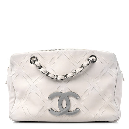 Chanel Calfskin Small Diamond Stitch Tote White 1 of 18
