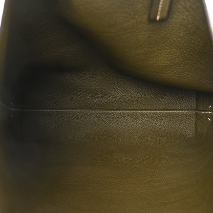Moynat Taurillon Blush Calfskin Reversible Tote Dark Green Pink 8 of 16