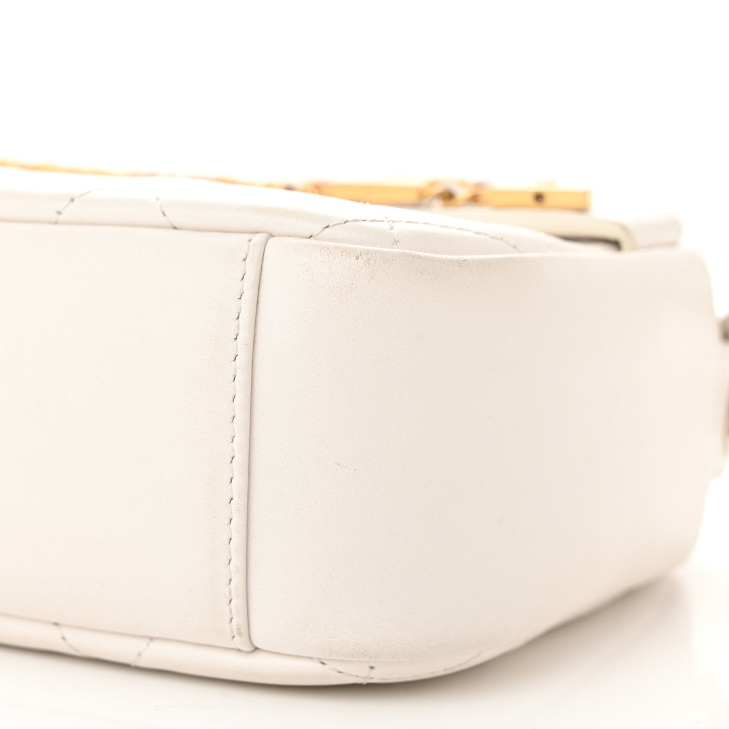Chanel Calfskin Quilted Enchained Camera Case Bag White 10 of 13