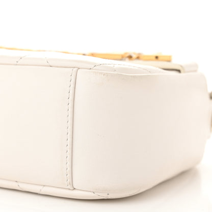 Chanel Calfskin Quilted Enchained Camera Case Bag White 10 of 13