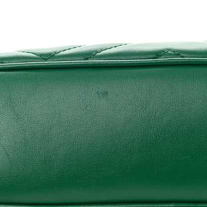 Gucci Calfskin Matelasse Small GG Marmont Chain Shoulder Bag Emerald Green 13 of 14