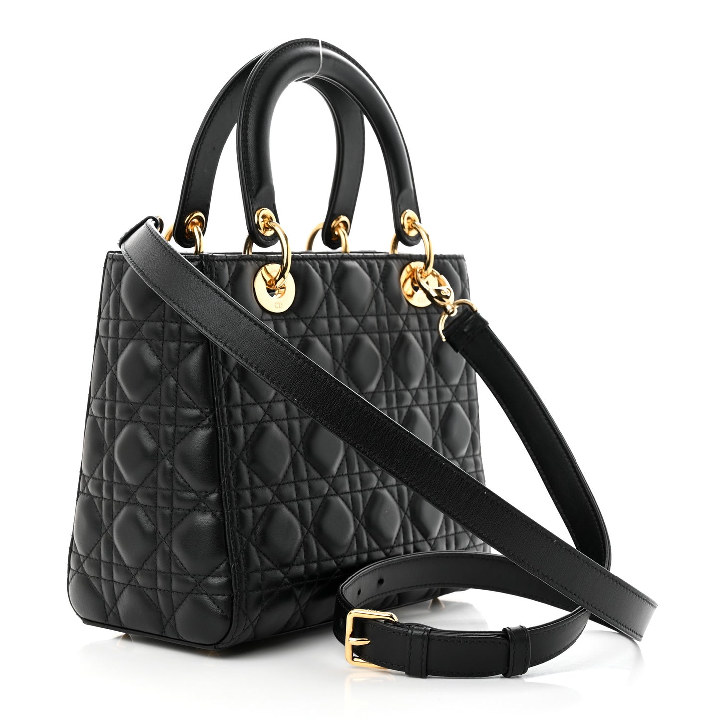 Lambskin Cannage Medium Lady Dior Black