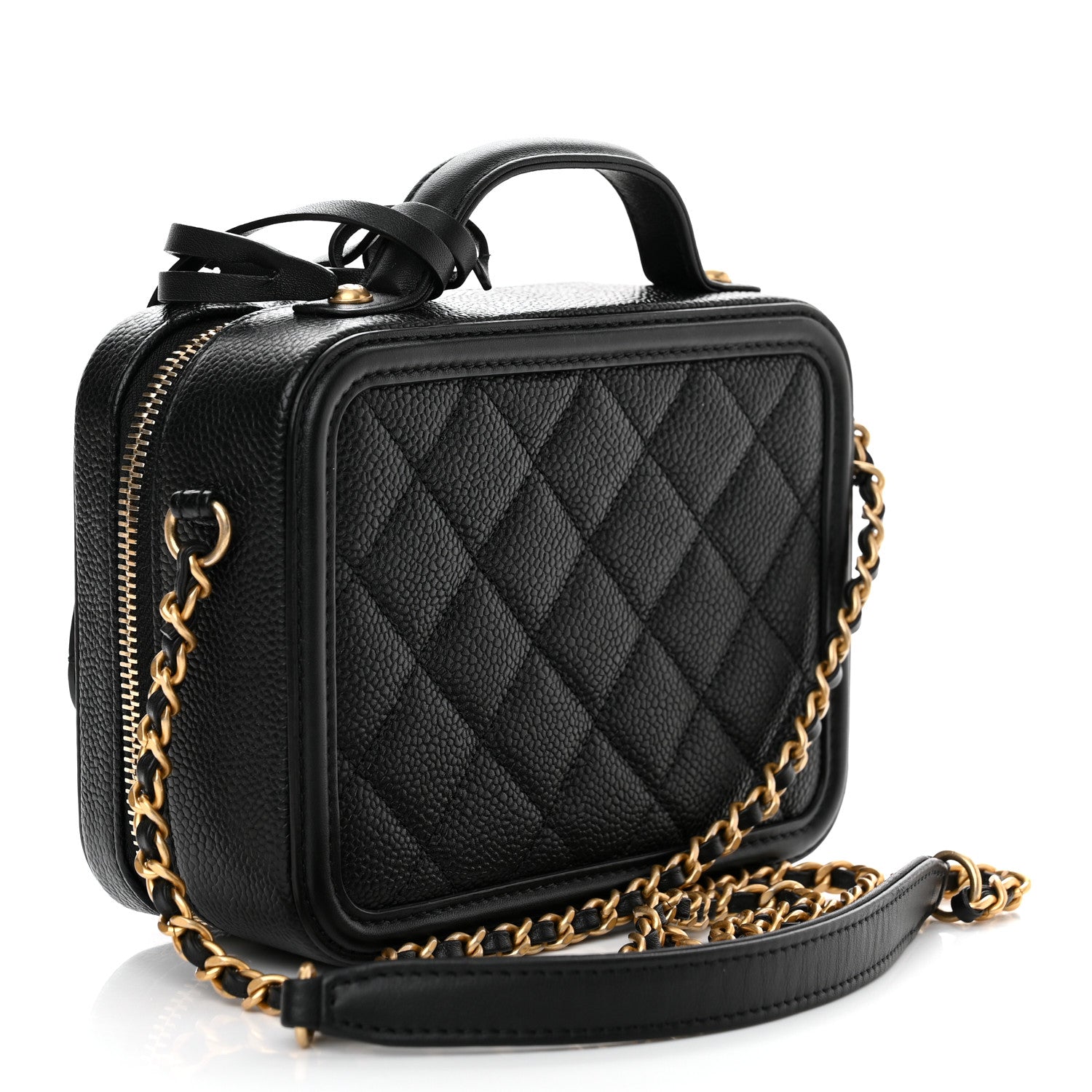 Chanel Caviar Quilted Small CC Filigree Vanity Case Black 2 of 11