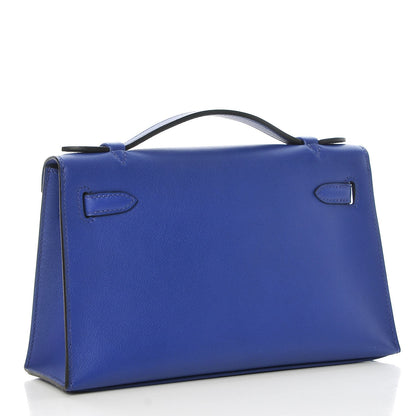 Hermes Swift Kelly Pochette Clutch Bleu Electrique 3 of 24