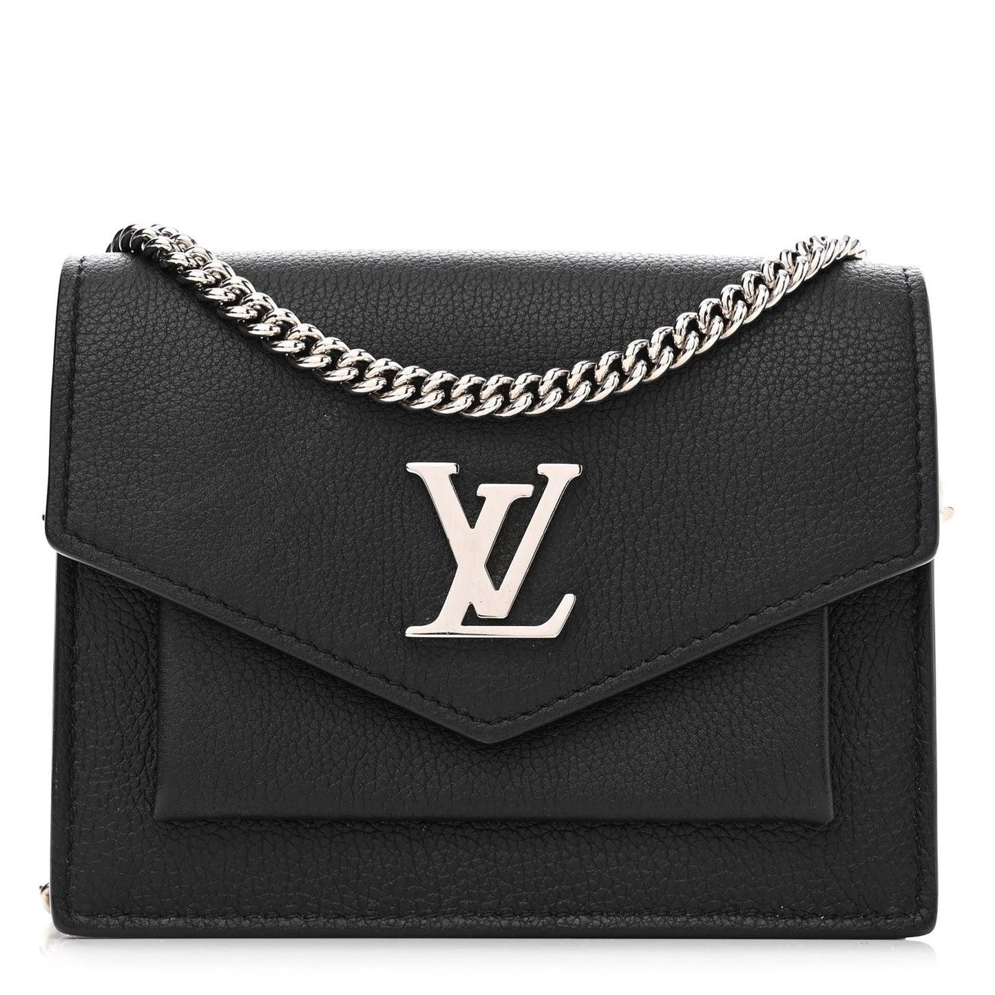 Soft Calfskin Mini My Lockme Chain Pochette Black