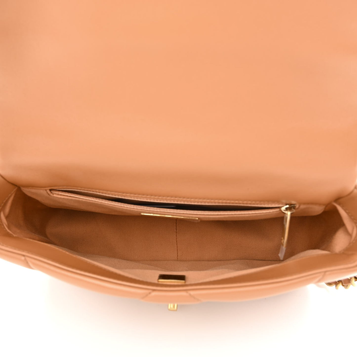 Lambskin Quilted Medium Chanel 19 Flap Brown