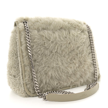 Saint Laurent Calfskin Shearling Monogram Medium Niki Chain Satchel Grey 3 of 11