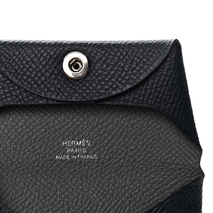 Hermes Epsom Verso Bastia Coin Purse Bleu Indigo Vert Amande 4 of 4