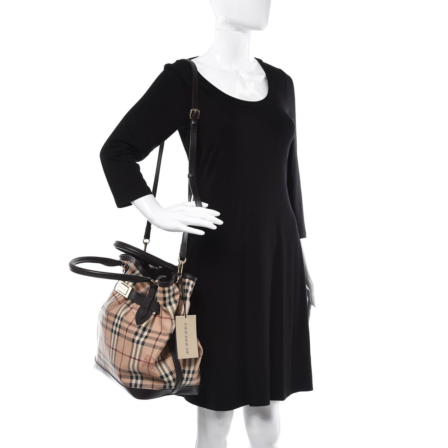 Haymarket Check Medium Golderton Tote Chocolate