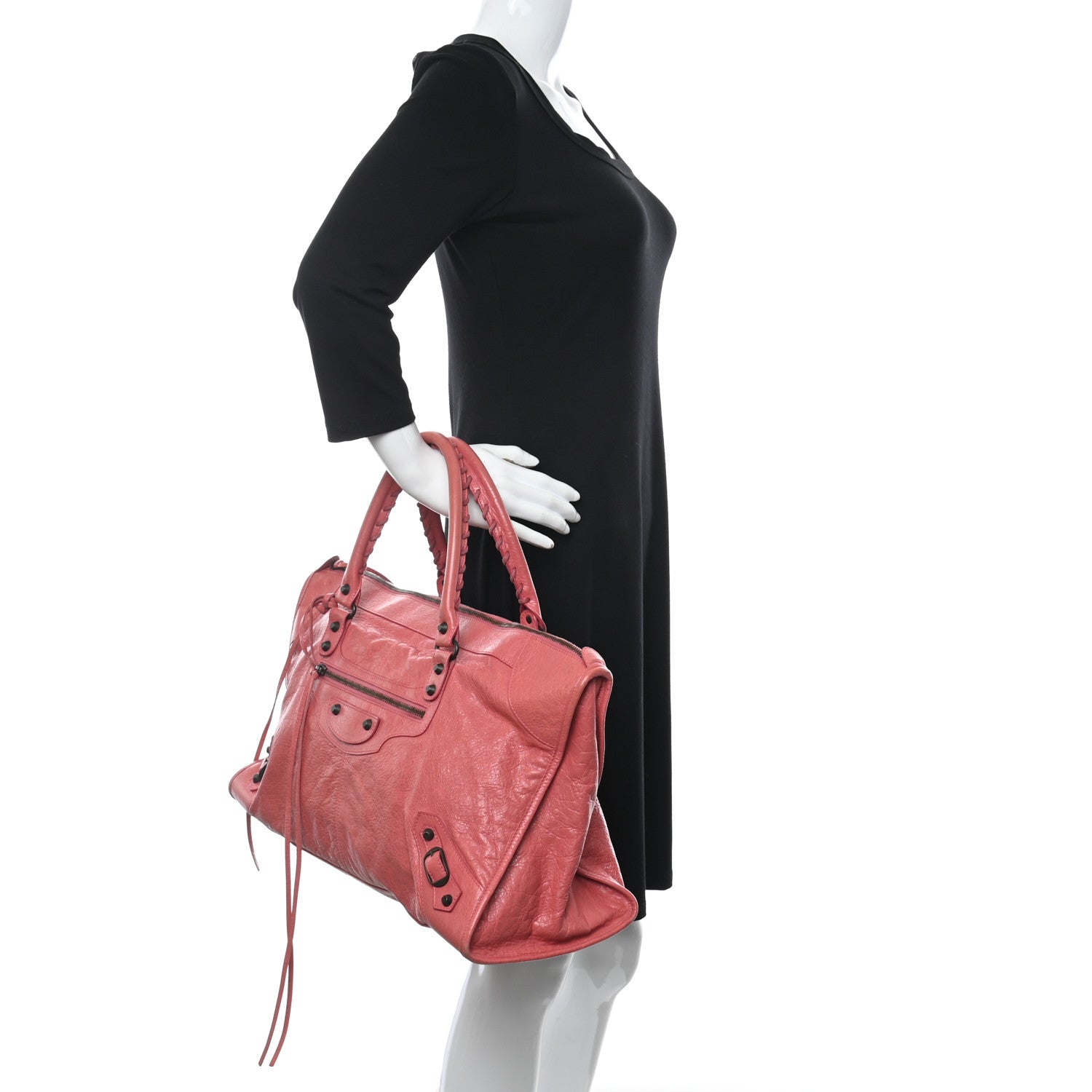 Balenciaga Agneau Classic Hardware Work Rose Bombon Raspberry 2 of 13