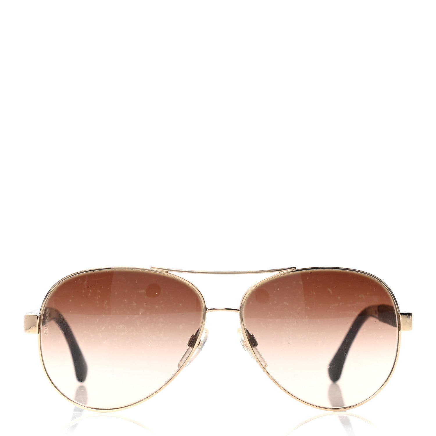 Chanel Lambskin Quilted CC Aviator Sunglasses 4195-Q Brown Gold 2 of 5
