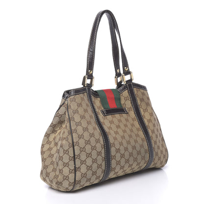 Gucci Monogram New Ladies Web Tote Dark Brown 3 of 22
