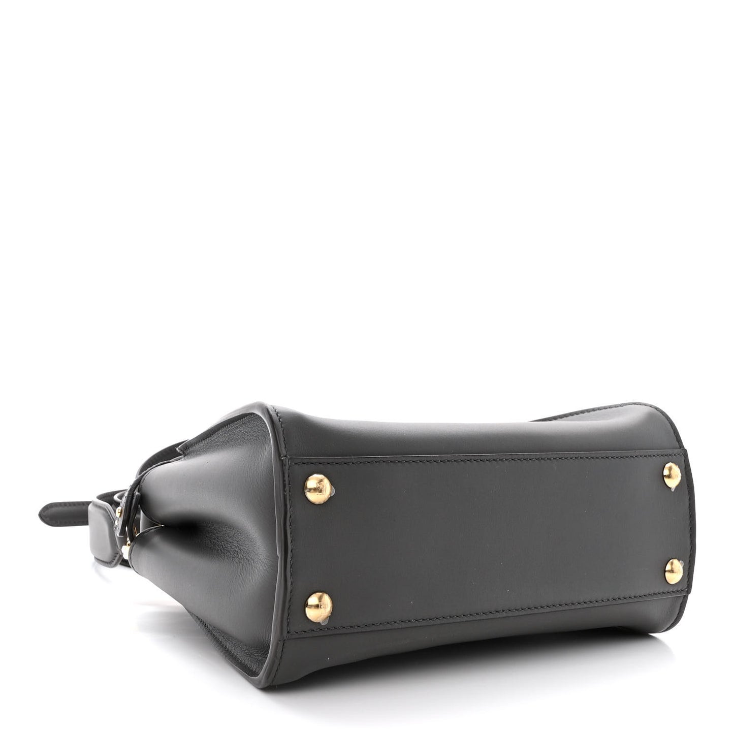 Vitello Seta Chenille FF Mini Peekaboo Iconic Satchel Anthracite Asfalto