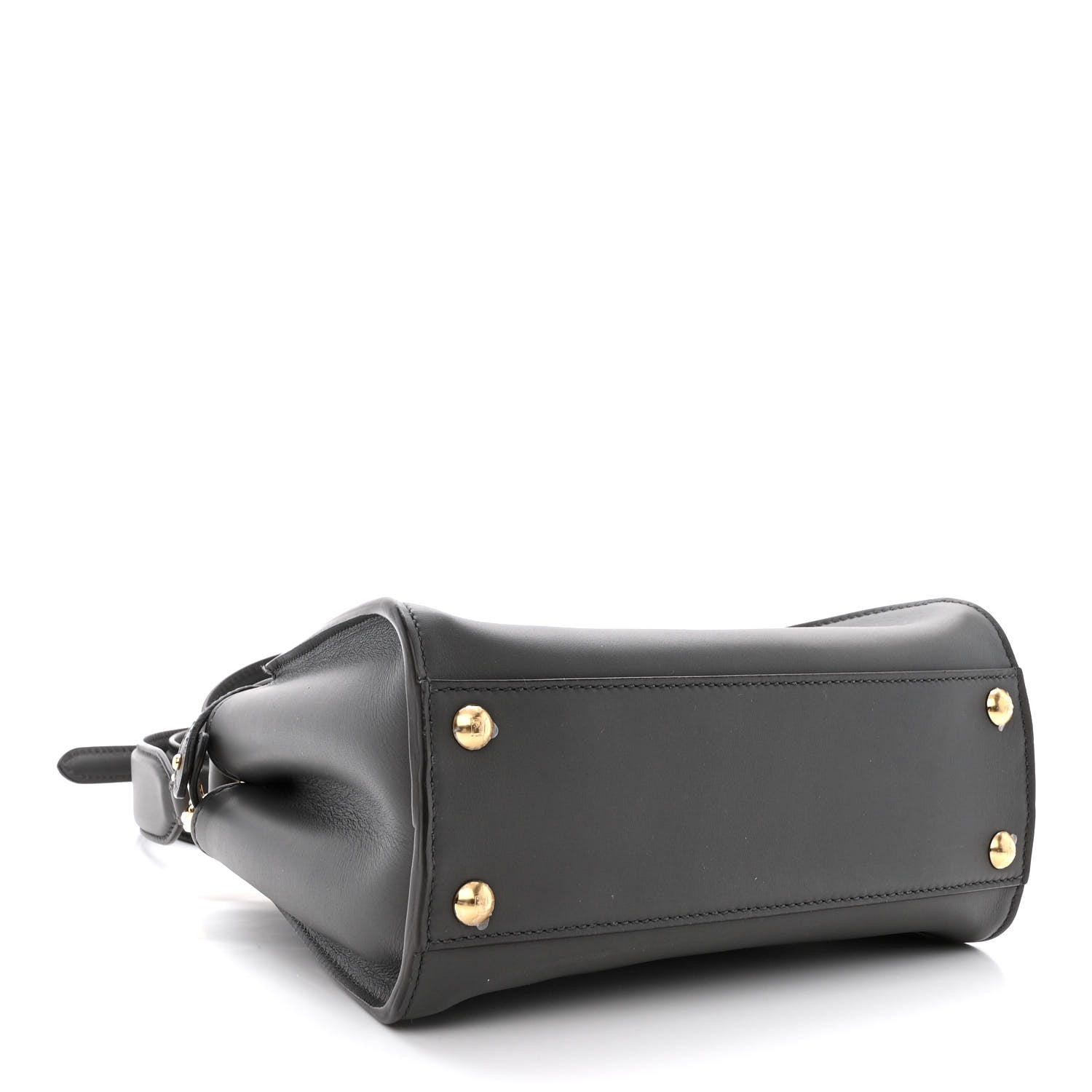 Fendi Vitello Seta Chenille FF Mini Peekaboo Iconic Satchel Anthracite Asfalto 4 of 11