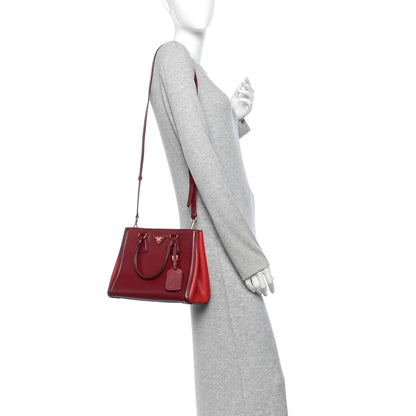 Prada Saffiano Lux 2way Tote Cerise Fuoco 2 of 14