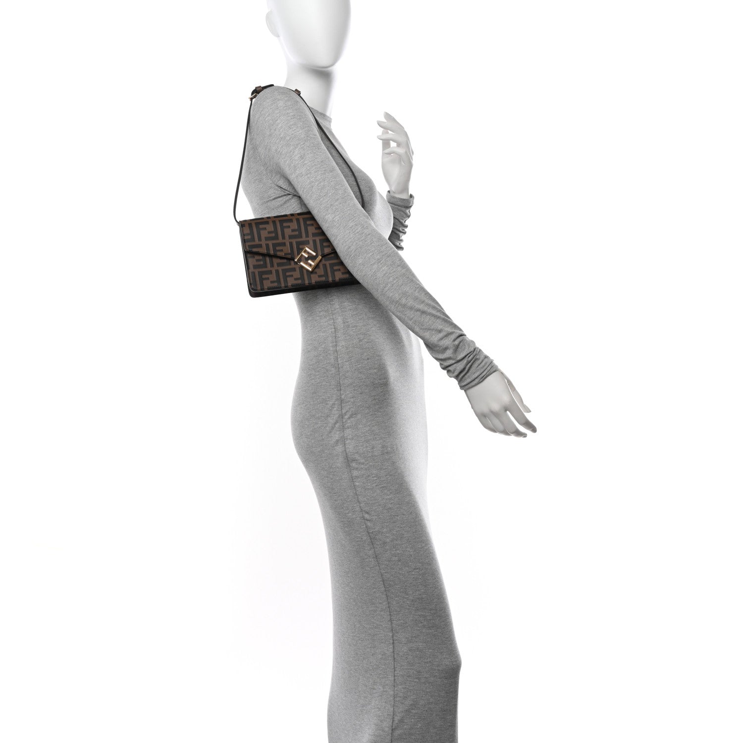 Fendi Vitello Ceylon Bi-Color FF 1974 Embossed FF Diamonds Chain Wallet Maya Black 2 of 10