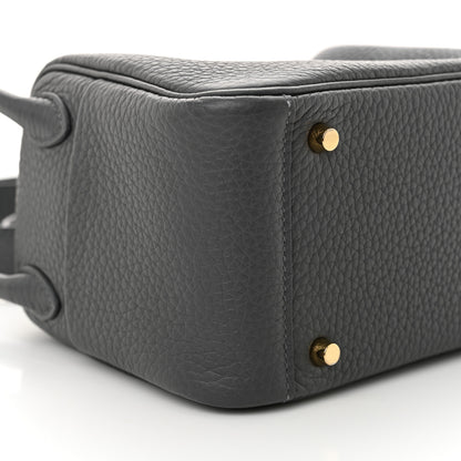 Hermes Taurillon Clemence Mini Lindy 20 Ardoise 9 of 11