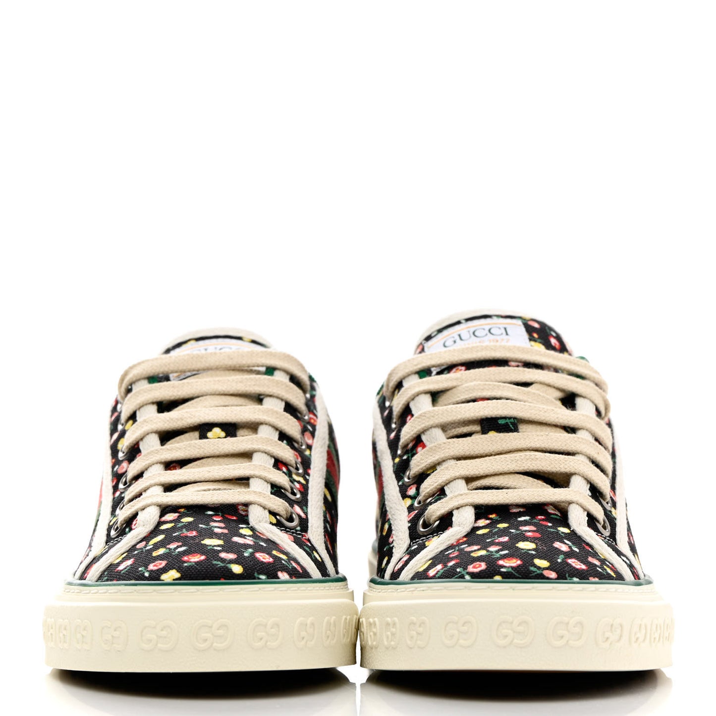 X LIBERTY OF LONDON Canvas Web Holly Print Womens 1977 Tennis Sneakers 38 Black Peach Mystic White