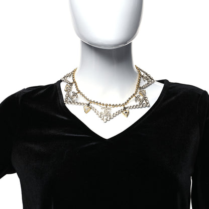 Chanel Crystal CC Choker Necklace Gold Silver 2 of 5