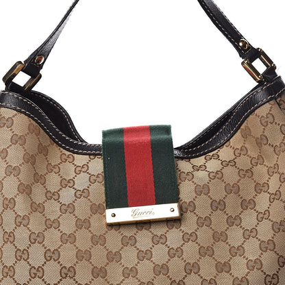 Gucci Monogram Large New Ladies Web Hobo Dark Brown 15 of 18