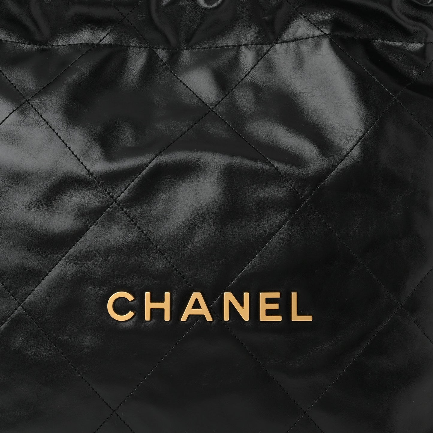 Shiny Calfskin Quilted Small Chanel 22 Black