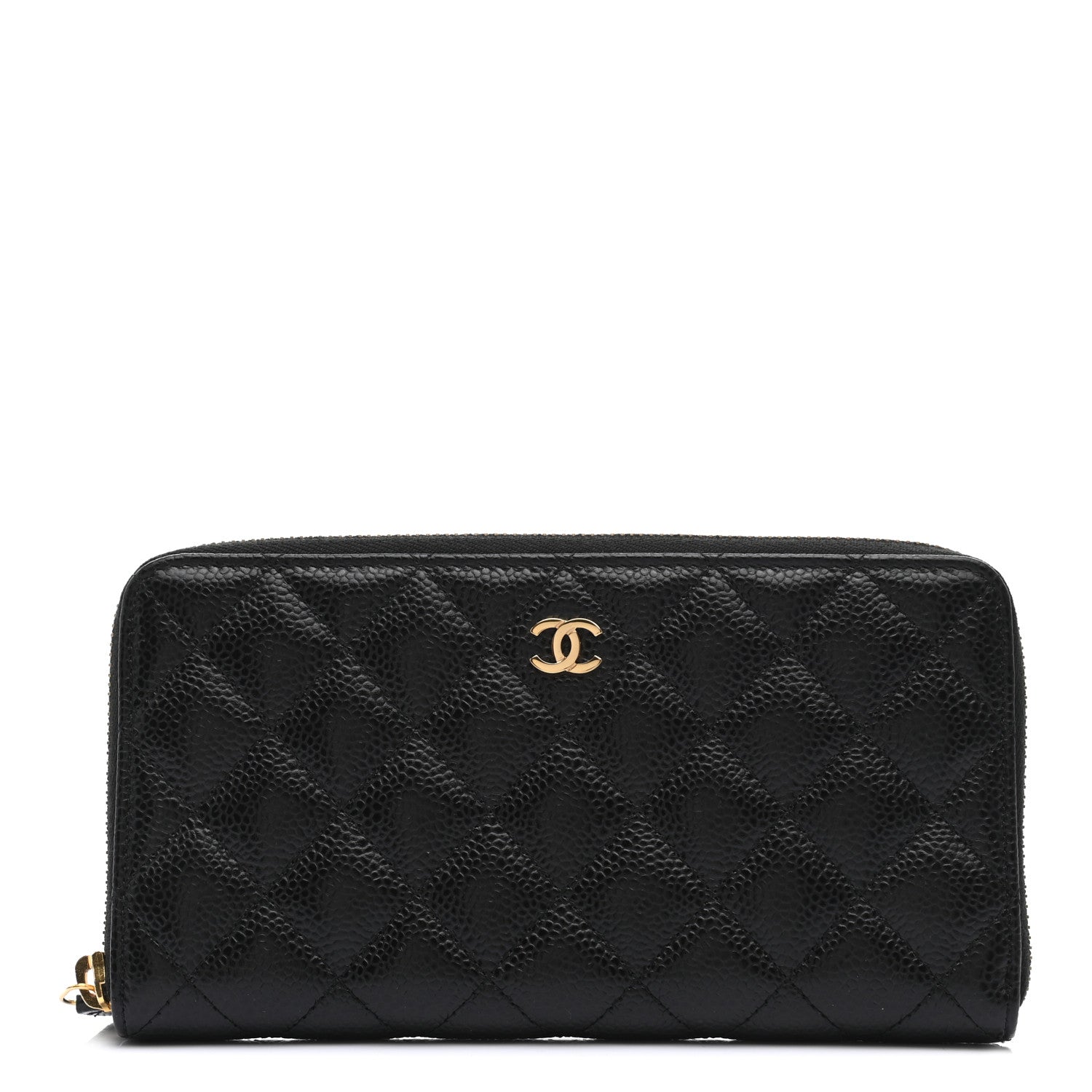 Chanel Caviar Quilted Large Gusset Zip Around Wallet Black 1 of 9