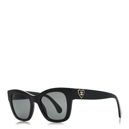 Chanel Acetate Square CC Heart Sunglasses 5478 Black 1 of 9