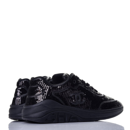 Chanel Sequin CC Sneakers 37 Black 4 of 8