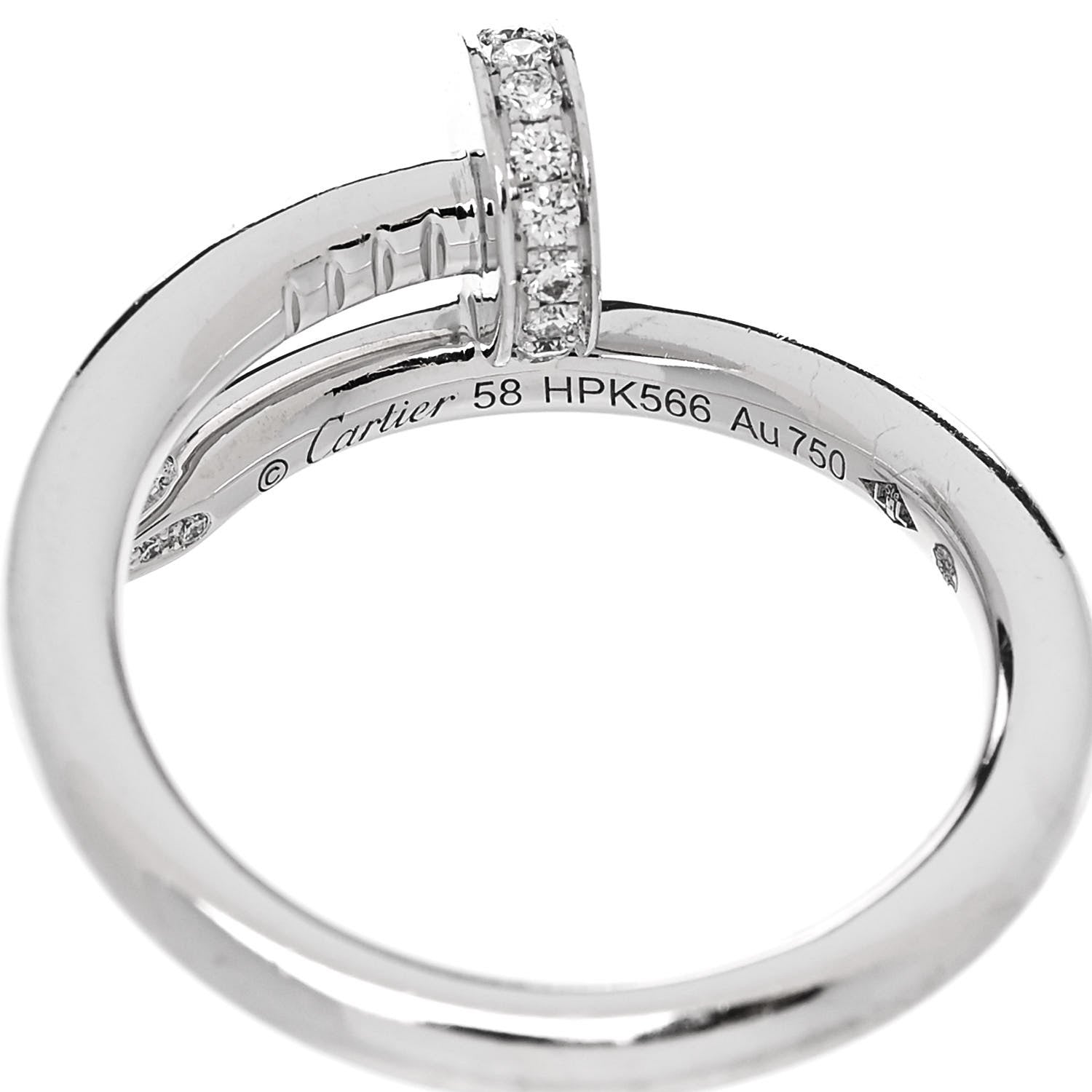 Cartier 18K White Gold Diamond Juste Un Clou Ring 58 8.25 5 of 6