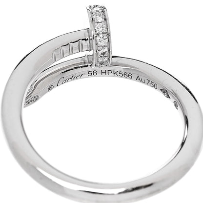 Cartier 18K White Gold Diamond Juste Un Clou Ring 58 8.25 5 of 6