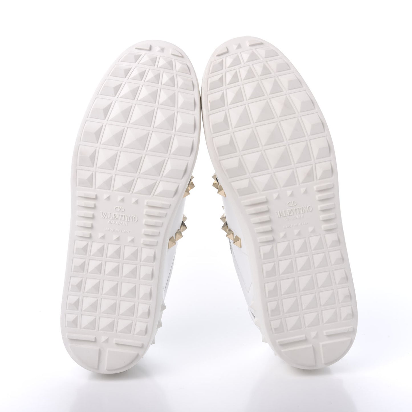 Calfskin Rockstud Untitled Open Sneakers 37.5 White