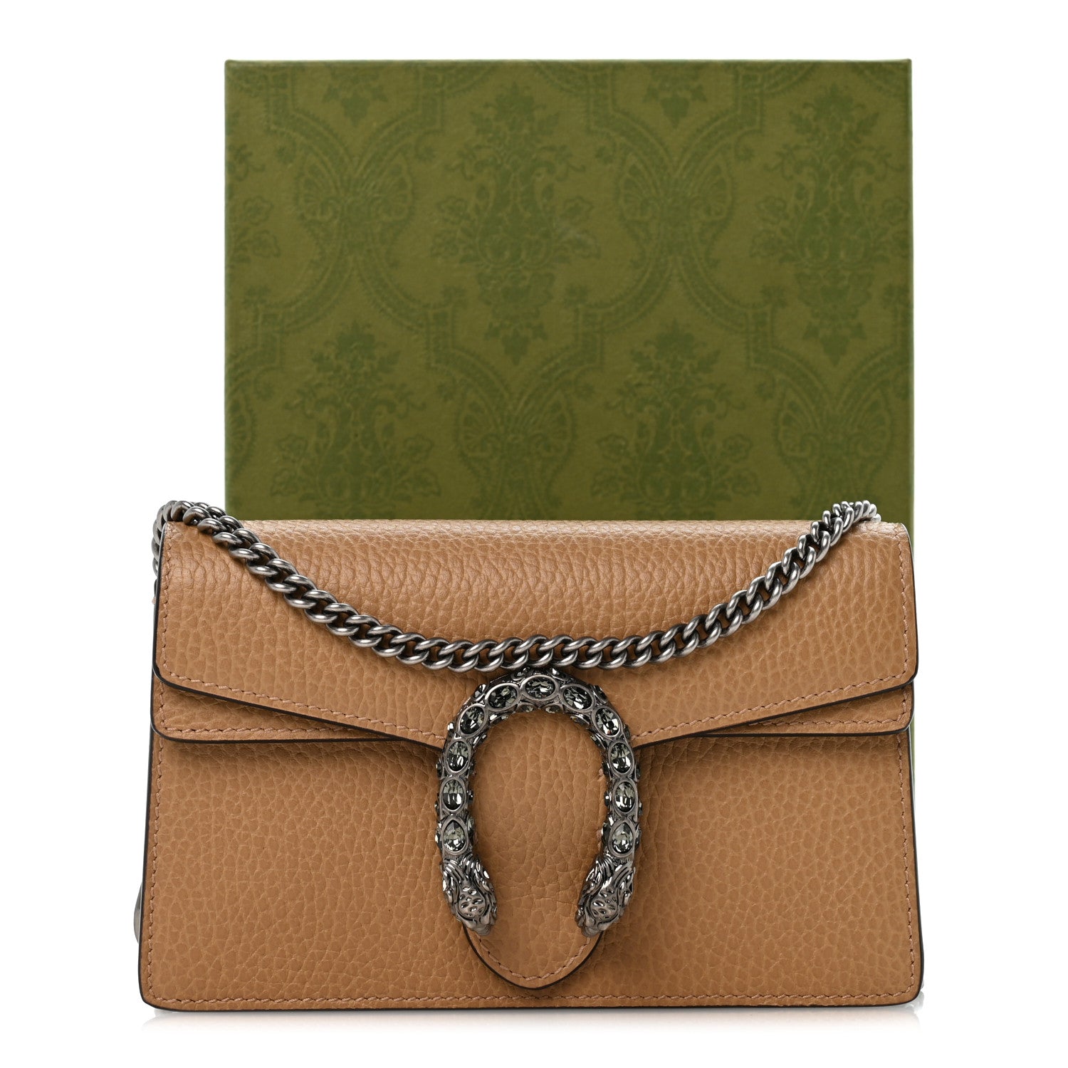 Gucci Dollar Calfskin Crystal Super Mini Dionysus Shoulder Bag Natural Tan Black Diamond 11 of 11