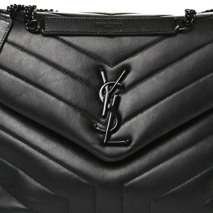 Saint Laurent Calfskin Y Quilted Monogram Medium Loulou Chain Satchel Black 8 of 17