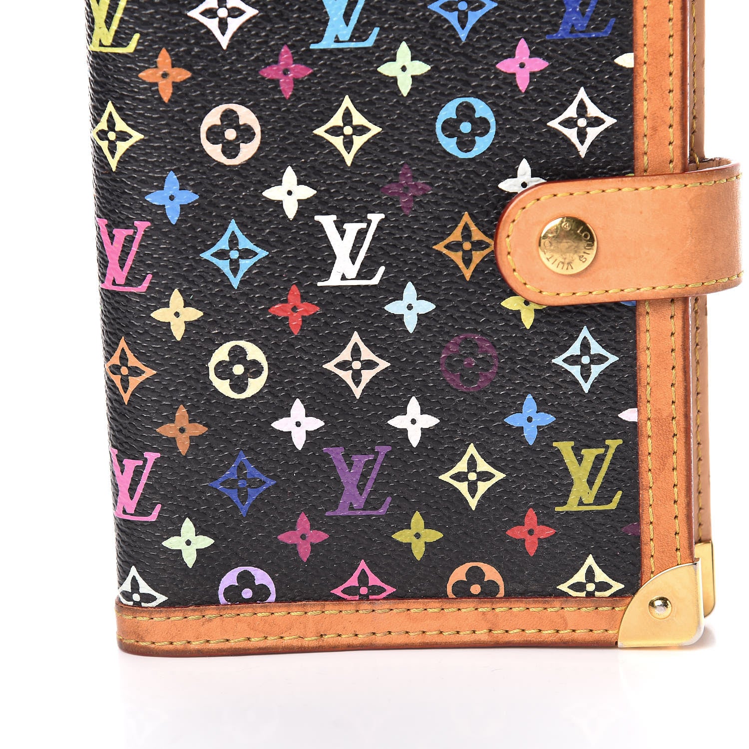 Louis Vuitton Monogram Multicolor Small Ring Agenda Cover Black 10 of 13