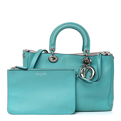 Christian Dior Smooth Calfskin Medium Diorissimo Tote Blue 3 of 25