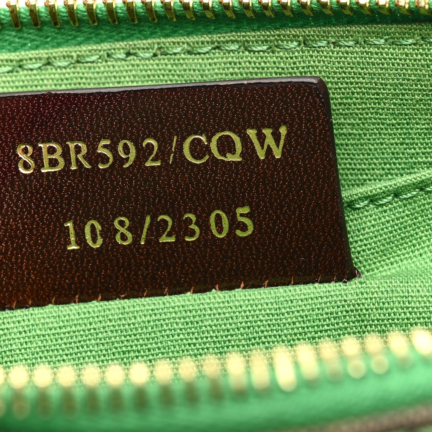 Zucca Spalmati Dots Pochette Tobacco Green