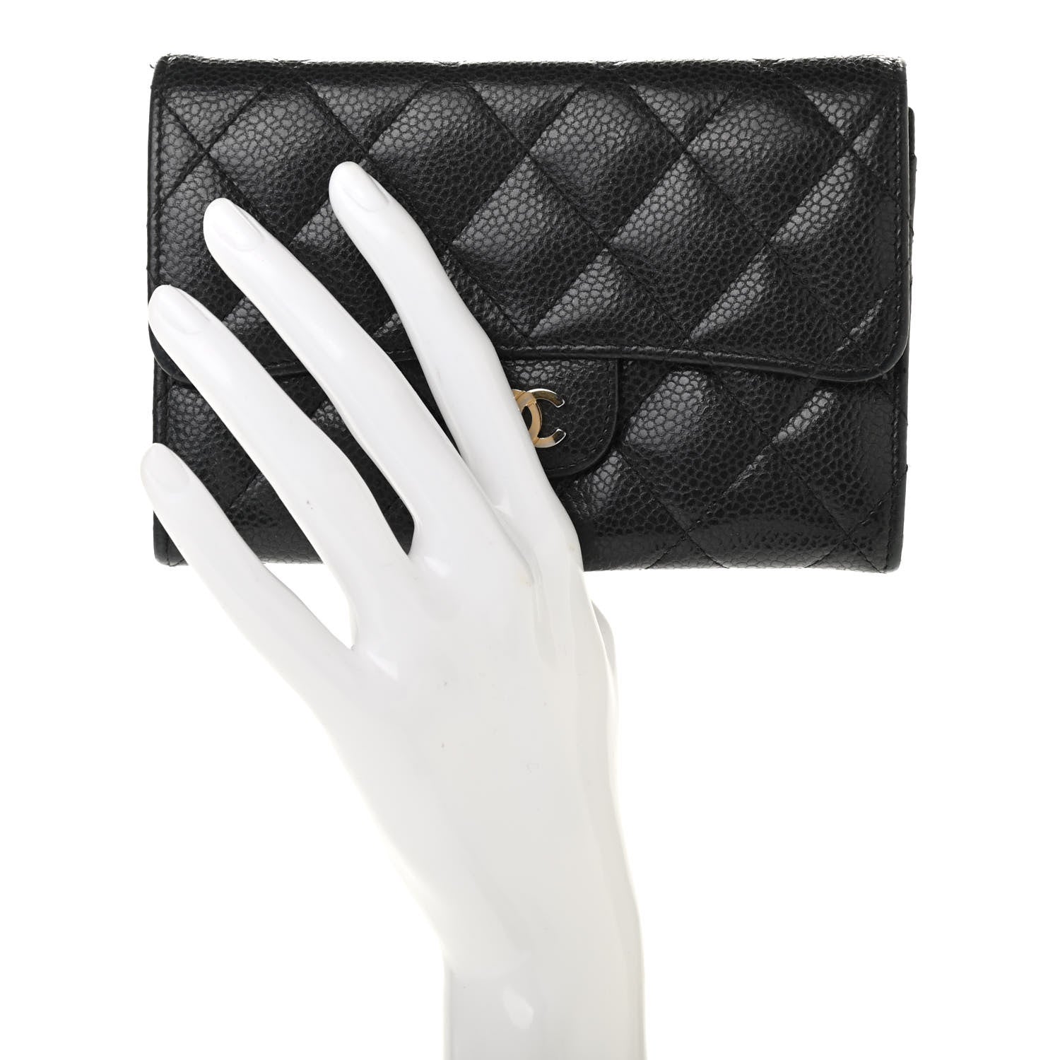 Chanel Caviar Quilted Medium Flap Wallet Black 2 of 8