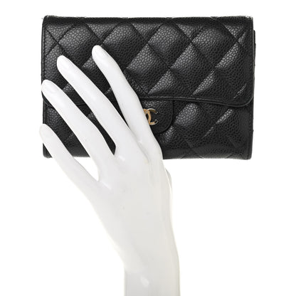 Chanel Caviar Quilted Medium Flap Wallet Black 2 of 8
