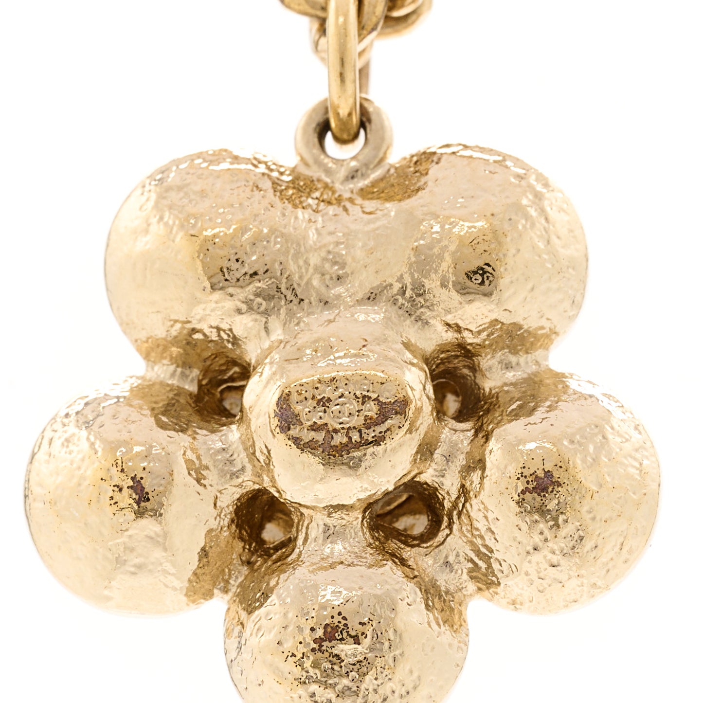 Crystal CC Flower Pendant Necklace Gold
