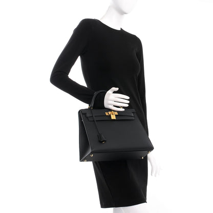 Hermes Sombrero Kelly Sellier 32 Black 3 of 34