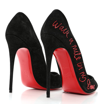 Christian Louboutin Veau Velours Hottie Walkie 120 Pumps 38 Black 4 of 11